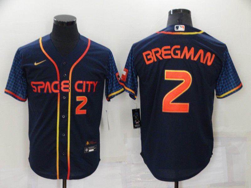 Men Houston Astros #2 Bregman Blue City Edition Game Nike 2022 MLB Jersey->houston astros->MLB Jersey